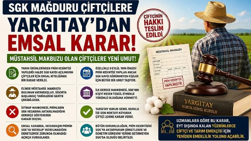 Yargıtay’dan Tarım Bağ-Kur İçin Dikkat Çeken Karar: Müstahsil Makbuzları Yeniden Gündemde
