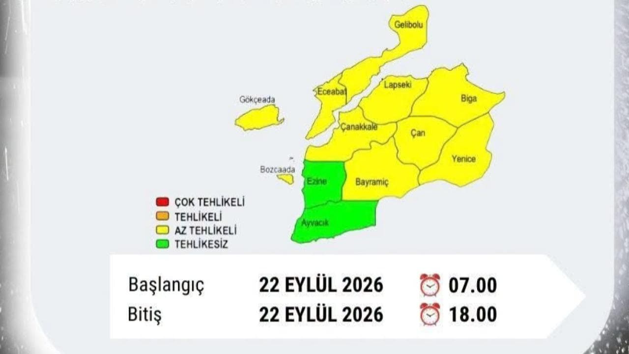 Çanakkale için kuvvetli sağanak ikazı! Valilik saat verdi