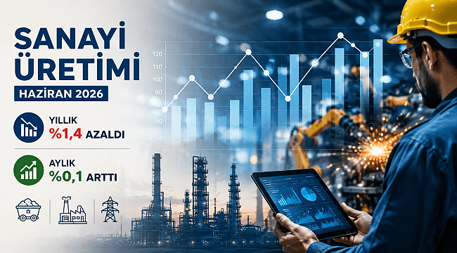 SANAYİ ÜRETİMİ HAZİRAN'DA %1,4 AZALDI