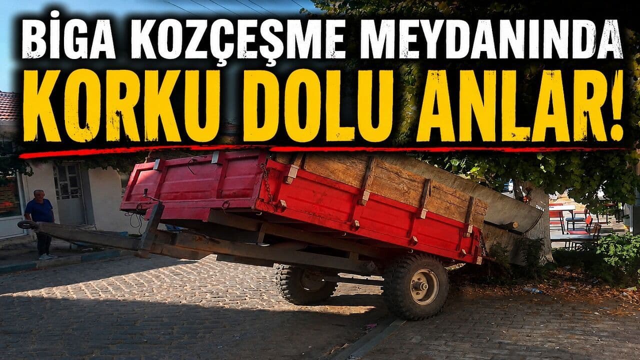 Biga Kozçeşme meydanında korku dolu anlar!