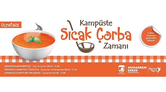 Çanakkale Üniversitesi'nde Sıcak Çorba İkramı Başladı