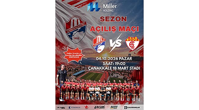 Çanakkalespor 2026-2027 Sezon Açılış Maçı 4 Ekim’de 18 Mart Stadı’nda