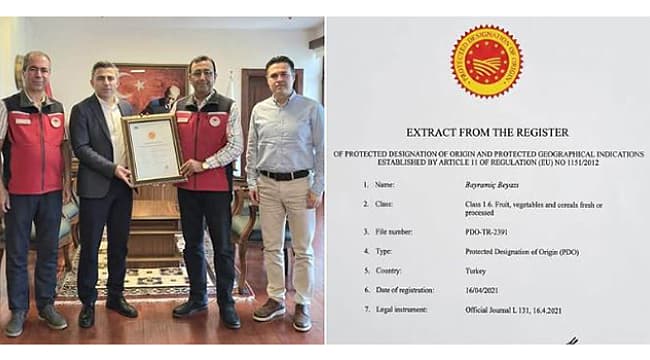 AB TESCİLLİ BAYRAMİÇ BEYAZI BELGESİ İL MÜDÜRLÜĞÜ'NDE