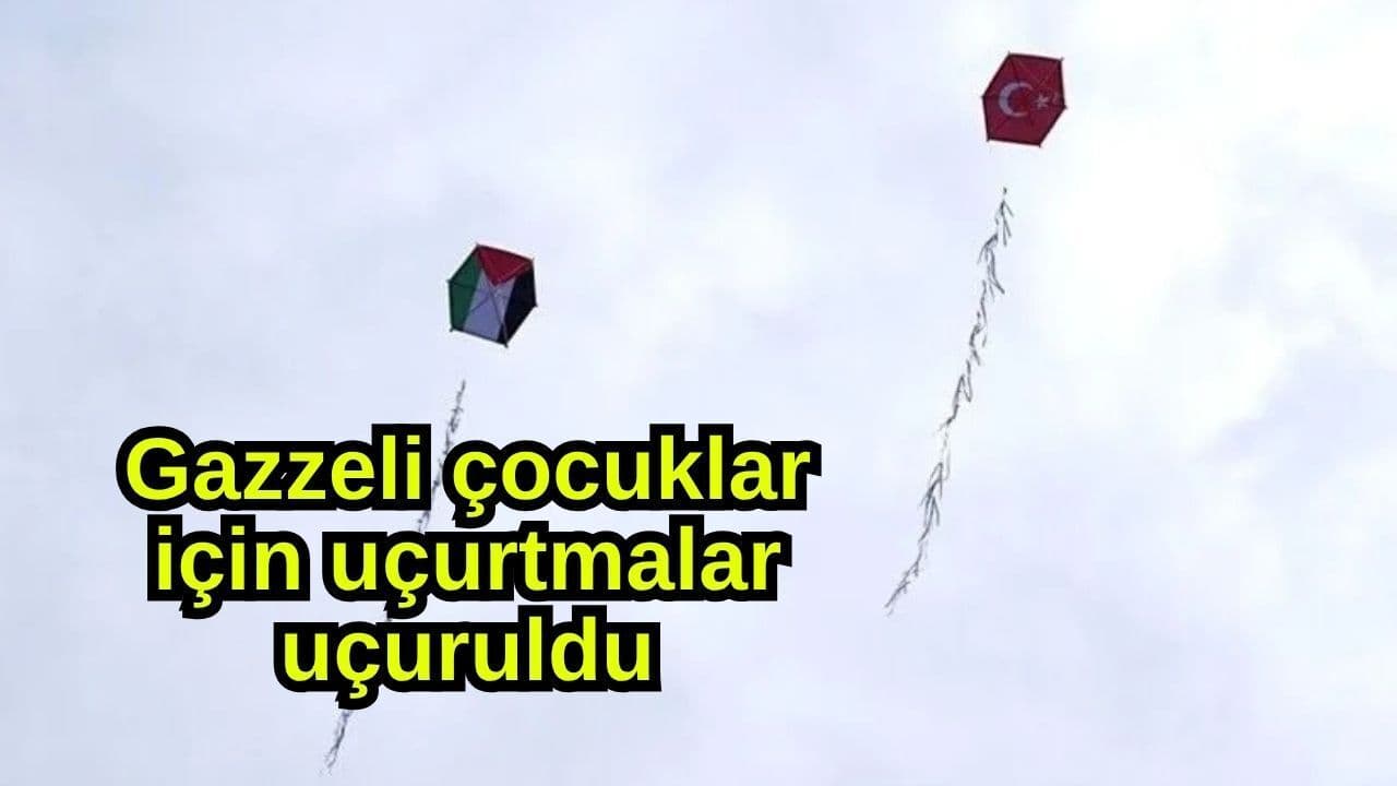 Gazzeli çocuklar için uçurtmalar uçuruldu