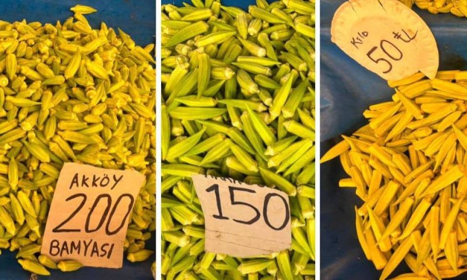 Çanakkale Salı Pazarı’nda Bamya Fiyatları Boyuta Göre Değişiyor