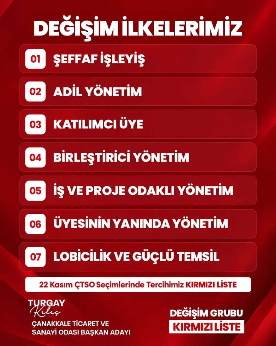 Turgay Kılıç'tan ÇTSO İçin 7 Değişim İlkesine Vurgu