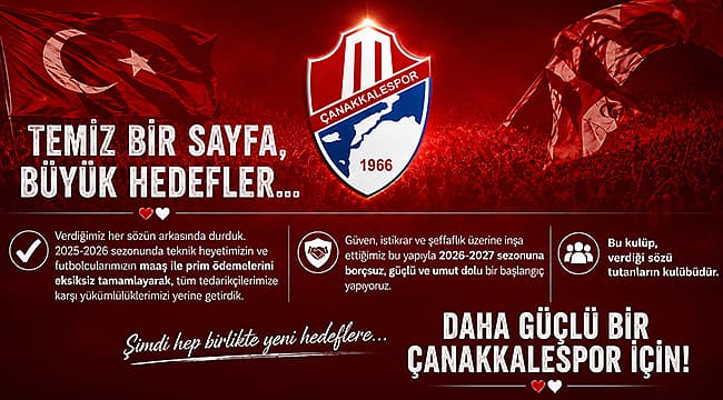 "TEMİZ BİR SAYFA, BÜYÜK HEDEFLER"