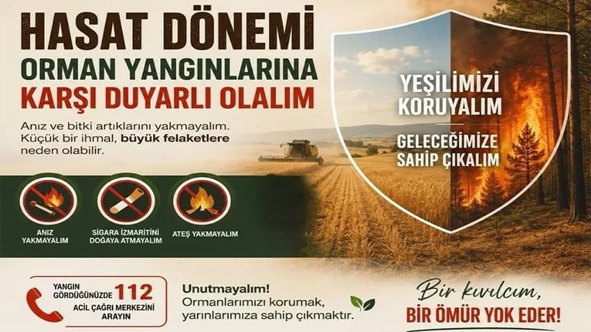 Çanakkale Valiliğinden Hasat Döneminde Orman Yangını Uyarısı