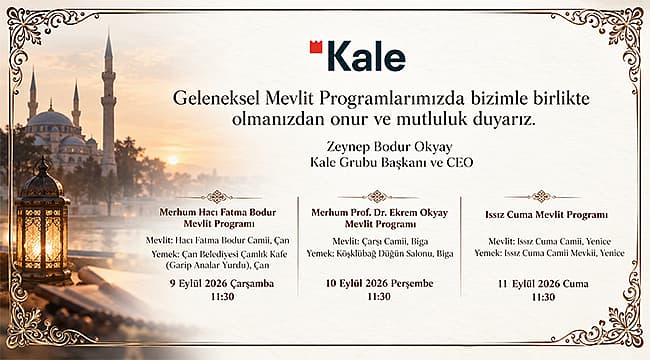 Kale Grubu’nun Çan, Biga ve Yenice’deki Geleneksel Mevlit Programları 9-11 Eylül’de